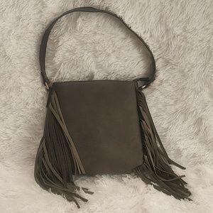 Grey Fringe Purse